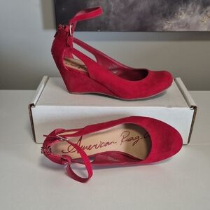 American Rag Cherry Red Wedges